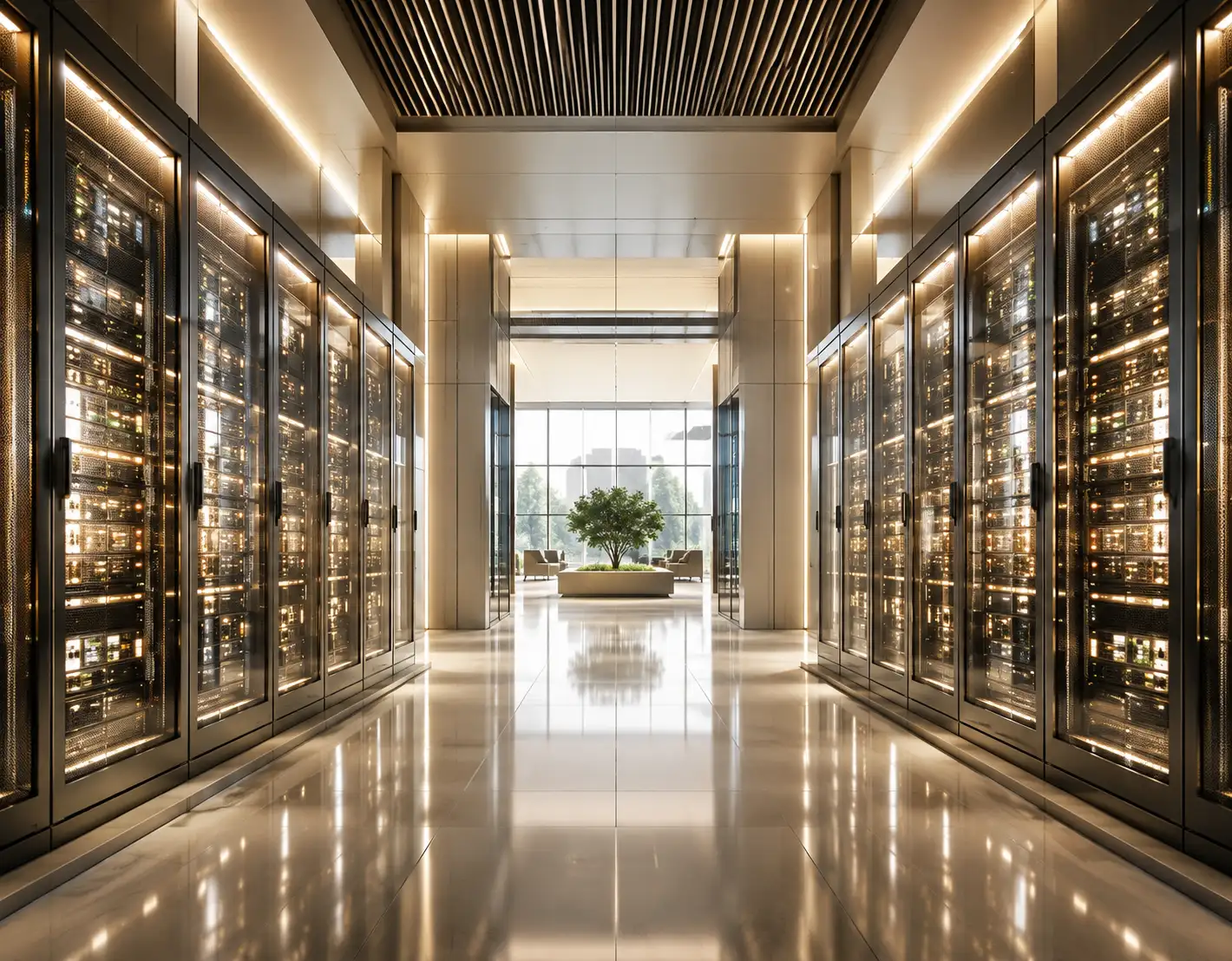Modern data center representing technology and financial market developments in May 2024