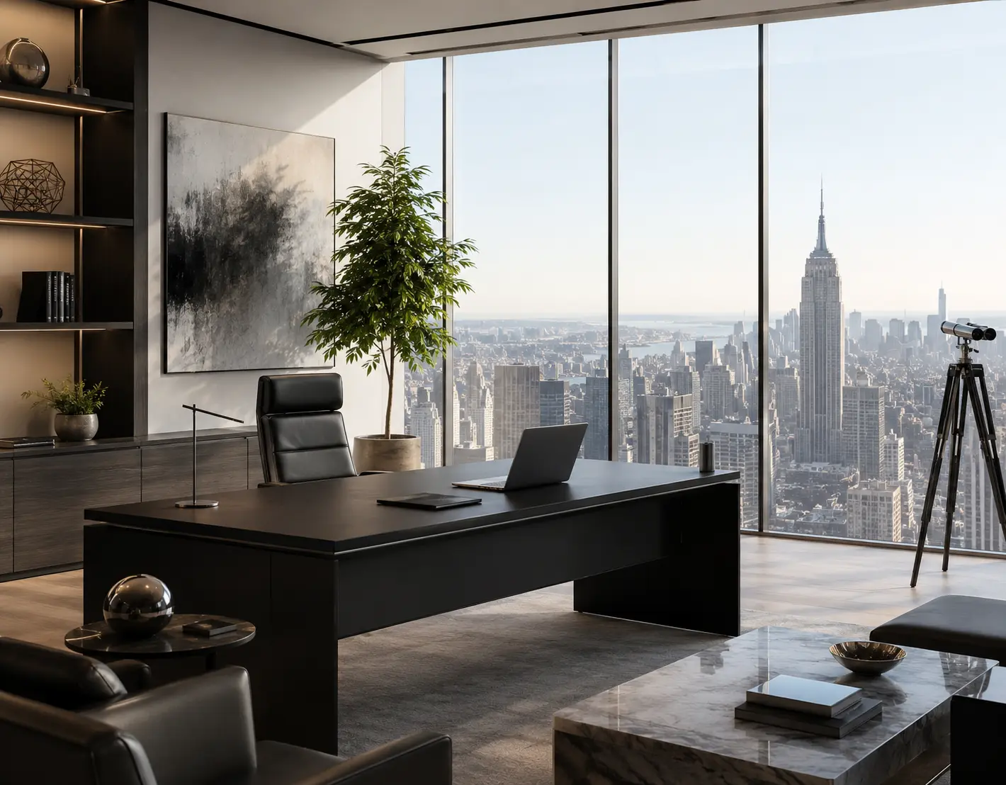 Modern investment office representing financial market developments in June 2024