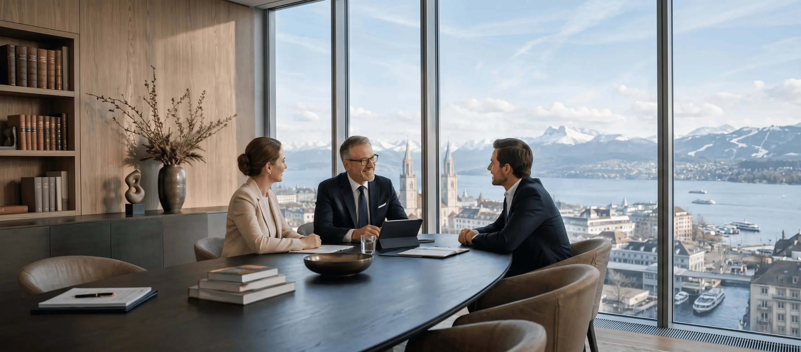 Zurich wealth management meeting representing FINMA authorisation and Swiss financial supervision