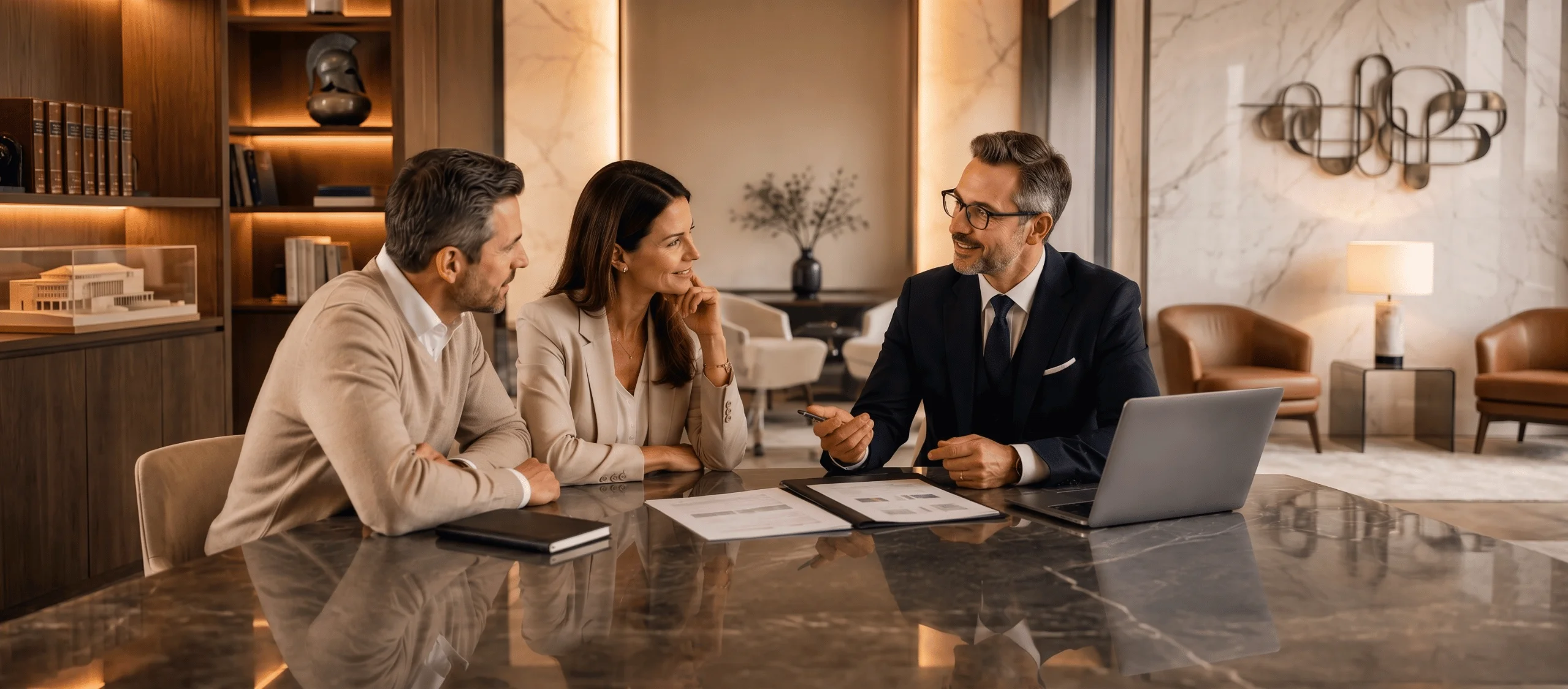 Private wealth management meeting representing Grimaldi & Partners independent investment philosophy